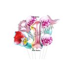 Parti Station Küçük Deniz Kızı Ariel 1 Yaş Balon Set Little Mermaid Balloon Set Deniz Kızı Ariel Doğum Günü Set