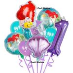 Parti Station Küçük Deniz Kızı Ariel 1 Yaş Balon Seti Little Mermaid Balloon Set Ariel Doğum Günü Balon Seti