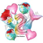 Parti Station Küçük Deniz Kızı Ariel 2 Yaş Balon Set Little Mermaid Balloon Set Deniz Kızı Ariel Doğum Günü Set