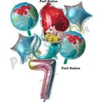 Parti Station Küçük Deniz Kızı Ariel 7 Yaş Balon Set Little Mermaid Balloon Set Deniz Kızı Ariel Doğum Günü Set