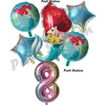 Parti Station Küçük Deniz Kızı Ariel 8 Yaş Balon Set Little Mermaid Balloon Set Deniz Kızı Ariel Doğum Günü Set