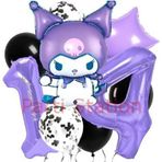Parti Station Kuromi 14 Yaş Balon Set Yıldız Balon Anime Sanrio Hello Kitty Kuromi Konsept Doğum Günü Balon Set