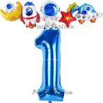 Parti Station Lacivert Renk Rakam Balonlu Uzay Konsept 1 Yaş Doğum Günü Balon Set Galaksi Astronot Space Parti