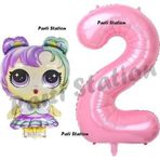 Parti Station Lol Bebek 2 Yaş Balon Ve Pembe Rakam Balon Doğum Günü Parti Set