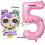 Parti Station Lol Bebek 5 Yaş Balon Ve Pembe Rakam Balon Doğum Günü Parti Set