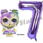 Parti Station Lol Bebek 7 Yaş Balon Ve Mor Rakam Balon Doğum Günü Parti Set