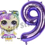 Parti Station Lol Bebek 9 Yaş Balon Ve Mor Rakam Balon Doğum Günü Parti Set