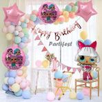 Parti Station Lol Suprise 1 Yaş Balon Seti Lol Bebek Konsept Helyum Balon Set Diva Lol Bebek Doğum Günü Set