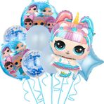 Parti Station LOL Surprise Yıldız Balonlu Konsept Doğum Günü Balon Set Unicorn LOL Bebek Tema Doğum Günü Balon Set