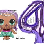 Parti Station Mermaid Lol Bebek 4 Yaş Balon Ve Mor Rakam Balon Doğum Günü Parti Set