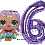 Parti Station Mermaid Lol Bebek 6 Yaş Balon Ve Mor Rakam Balon Doğum Günü Parti Set
