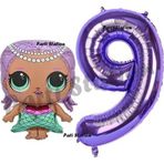 Parti Station Mermaid Lol Bebek 9 Yaş Balon Ve Mor Rakam Balon Doğum Günü Parti Set