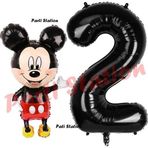 Parti Station Mickey Mouse Balon 2 Yaş Doğum Günü Set Mickey Mouse Konsept Balon Ve Siyah Rakam Balon
