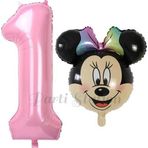 Parti Station Minnie Mouse 1 Yaş Balon Set Minnie Mouse Konsept Balon Ve Pembe Rakam Balon Set