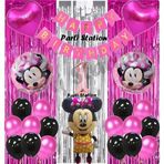 Parti Station Minnie Mouse Konsept Doğum Günü Parti Balon Set 1 Yaş Minnie Mouse Tema Parti Balon Set