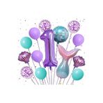 Parti Station Mor Deniz Kızı Temalı 1 Yaş Balon Seti Doğum Günü Dekorasyonu PSmorsetbalon