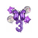 Parti Station Mor Kelebek Temalı 3 Yaş Balon Seti Doğum Günü Dekorasyonu PSmorkelebekbalon