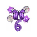 Parti Station Mor Kelebek Temalı 6 Yaş Balon Seti Doğum Günü Dekorasyonu PSmorkelebekbalon