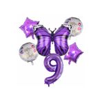 Parti Station Mor Kelebek Temalı 9 Yaş Balon Seti Doğum Günü Dekorasyonu PSmorkelebekbalon
