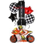 Parti Station Motosiklet Yarış Motoru Konsept 1 Yaş Balon Set Motosiklet Doğum Günü Balon Set