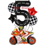 Parti Station Motosiklet Yarış Motoru Konsept 5 Yaş Balon Set Motosiklet Doğum Günü Balon Set