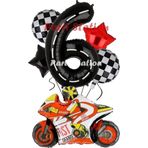 Parti Station Motosiklet Yarış Motoru Konsept 6 Yaş Balon Set Motosiklet Doğum Günü Balon Set