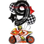 Parti Station Motosiklet Yarış Motoru Konsept 9 Yaş Balon Set Motosiklet Doğum Günü Balon Set