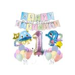 Parti Station Okyanus Deniz Canlıları Mavi 1 Yaş Balon Set PSDENİZX