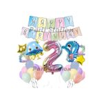 Parti Station Okyanus Deniz Canlıları Mavi 2 Yaş Balon Set PSDENİZX