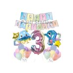 Parti Station Okyanus Deniz Canlıları Mavi 3 Yaş Balon Set PSDENİZX