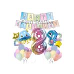 Parti Station Okyanus Deniz Canlıları Mavi 8 Yaş Balon Set PSDENİZX