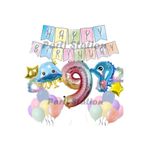 Parti Station Okyanus Deniz Canlıları Mavi 9 Yaş Balon Set PSDENİZX