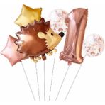Parti Station Orman Hayvanları Woodland Kirpi Folyo Set Konsept Doğum Günü Set Yaş Balon Set - Çok Renkli - 1