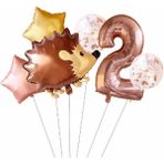 Parti Station Orman Hayvanları Woodland Kirpi Folyo Set Konsept Doğum Günü Set Yaş Balon Set - Çok Renkli - 2