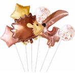 Parti Station Orman Hayvanları Woodland Kirpi Folyo Set Konsept Doğum Günü Set Yaş Balon Set - Çok Renkli - 4