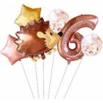 Parti Station Orman Hayvanları Woodland Kirpi Folyo Set Konsept Doğum Günü Set Yaş Balon Set - Çok Renkli - 6