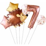 Parti Station Orman Hayvanları Woodland Kirpi Folyo Set Konsept Doğum Günü Set Yaş Balon Set - Çok Renkli - 7