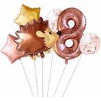 Parti Station Orman Hayvanları Woodland Kirpi Folyo Set Konsept Doğum Günü Set Yaş Balon Set - Çok Renkli - 8