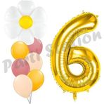 Parti Station Papatya Konsept 6 Yaş Balon Set Papatya Çiçek Bahar Konsept Doğum Günü Parti Balon Set