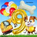 Parti Station Paw Patrol Rubble Dozer Araçlı Köpek Konsept 9 Yaş Doğum Günü Parti Balon Set Paw Patrol Kemik Balon - 001-Renkli - Kahverengi