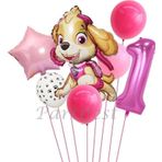 Parti Station Paw Petrol Folyo Set Paw Patrol Skye 1 Yaş Balon Set Konsept Doğum Günü Set Yaş Balon Set