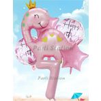 Parti Station Pembe Dinozor Konsept 7 Yaş Balon Set Sevimli Pembe Dinozor Doğum Günü Folyo Balon Set