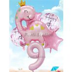 Parti Station Pembe Dinozor Konsept 9 Yaş Balon Set Sevimli Pembe Dinozor Doğum Günü Folyo Balon Set