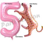 Parti Station Pembe Leopar 5 Yaş Balon Set Pembe Leopar Safari Konsept Doğum Günü Parti Balon Set