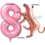 Parti Station Pembe Leopar 8 Yaş Balon Set Pembe Leopar Safari Konsept Doğum Günü Parti Balon Set