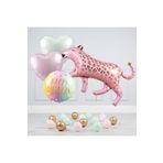 Parti Station Pembe Leopar Balon 100 cm Parti Konsept Doğum Günü Balon Set Jungle Leopar Kaplan Balon
