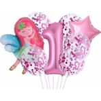 Parti Station Peri Kızı Yıldız 1 Yaş Balon Set Demet Balon Folyo Set Peri Kızı Konsept Set Yaş Balon Set