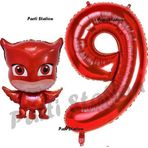 Parti Station Pijamaskeliler Baykuş Kız Balon 9 Yaş Doğum Günü Set Pjmasks Konsept Balon Ve Kırmızı Rakam Balon