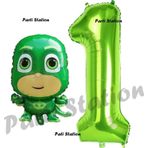 Parti Station Pijamaskeliler Kertenkele Çocuk Balon 1 Yaş Doğum Günü Set Pjmasks Konsept Balon Ve Rakam Balon