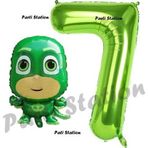 Parti Station Pijamaskeliler Kertenkele Çocuk Balon 7 Yaş Doğum Günü Set Pjmasks Konsept Balon Ve Rakam Balon